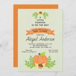 Little Pumpkin | Neutrale Babydusche für Geschlech Einladung