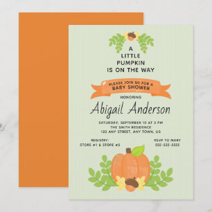 Little Pumpkin Neutrale Babydusche für Geschlech Einladung