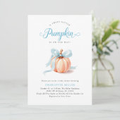 Little Pumpkin Niedlich Baby Dusche Einladung (Stehend Vorderseite)