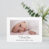 Little Pumpkin Niedlich Baby Foto Fall Dusche Dankeskarte (Stehend Vorderseite)