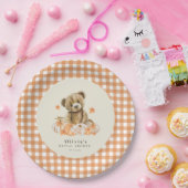Little Pumpkin Niedlich Fall Teddy Bear Babydusche Pappteller (Party)