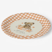 Little Pumpkin Niedlich Fall Teddy Bear Babydusche Pappteller (Schrägansicht)