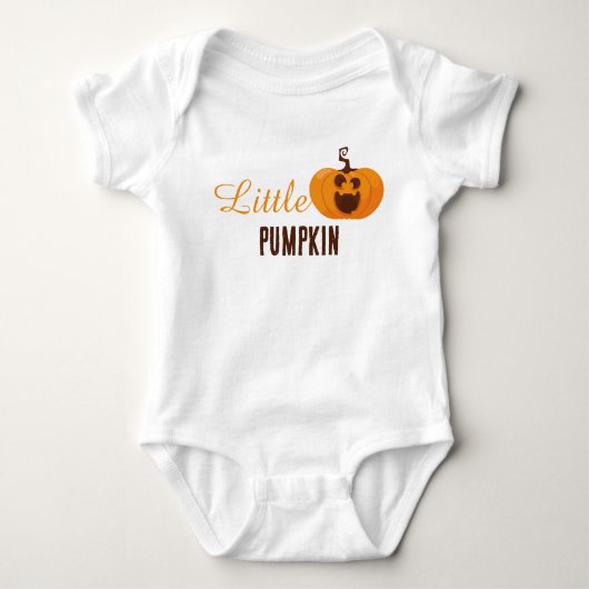 Little Pumpkin Niedlich Halloween Orange farbenfro Baby Strampler (Vorderseite)