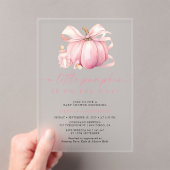 Little Pumpkin Niedlich Pink Girl Babydusche Acryleinladungen (Insitu (Handheld))