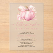 Little Pumpkin Niedlich Pink Girl Babydusche Acryleinladungen (Vorderseite)