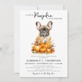 Little Pumpkin Niedlich Puppy Simple Fall Baby Dus Einladung (Vorderseite)