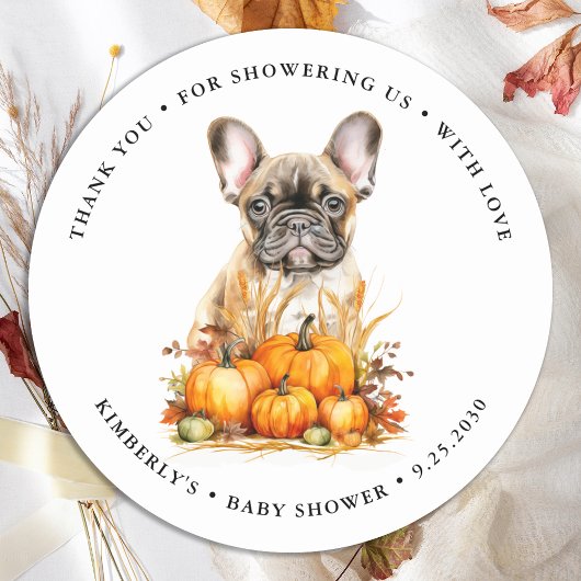 Little Pumpkin Niedlich Puppy Simple Fall Baby Dus Runder Aufkleber