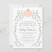 Little Pumpkin Niedlich Rustic Hand Drawn Baby Dus Einladung (Vorderseite)