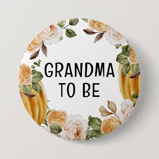 Little Pumpkin Oma to Be Fall Baby Shower Button (Vorderseite)