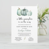 Little Pumpkin on Way Baby Shower by Mail Einladung (Stehend Vorderseite)