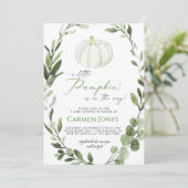 Little Pumpkin on Way Baby Shower Einladung (Stehend Vorderseite)