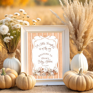 Little Pumpkin on Way Baby Shower Willkommen Poster