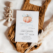 Little Pumpkin on Way Blue Bow Boy Baby Shower Einladung