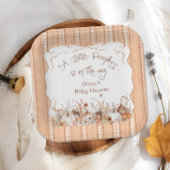 Little Pumpkin on Way Boho Floral Baby Shower Pappteller