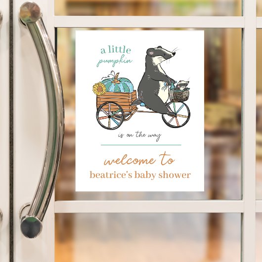 Little Pumpkin on Way Boy Baby Shower Willkommen Fensteraufkleber