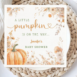 Little Pumpkin on Way Fall Baby Shower Paper Serviette