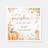 Little Pumpkin on Way Fall Baby Shower Paper Serviette (Vorderseite)