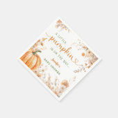 Little Pumpkin on Way Fall Baby Shower Paper Serviette (Ecke)