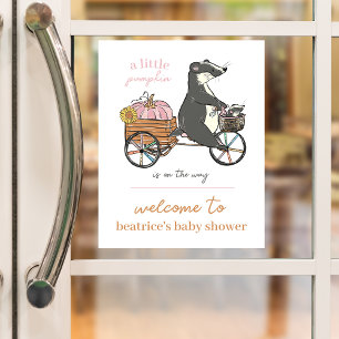 Little Pumpkin on Way Girl Baby Shower Willkommen Fensteraufkleber