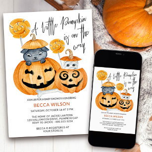 Little Pumpkin on Way Halloween Baby Shower Einladung