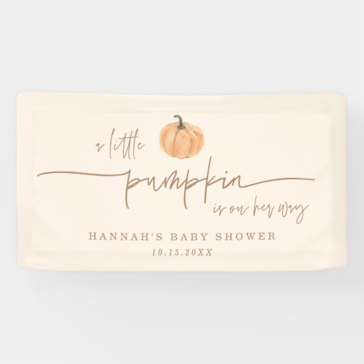 Little Pumpkin on your way Fall Baby Duschbanner Banner (Horizontal)