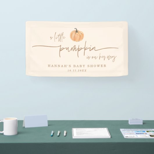 Little Pumpkin on your way Fall Baby Duschbanner Banner (Messe)