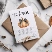 Little Pumpkin Orange Autumn Baby Shower Dankeskarte