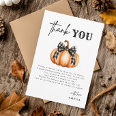 Little Pumpkin Orange Autumn Baby Shower Dankeskarte