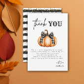 Little Pumpkin Orange Autumn Baby Shower Dankeskarte