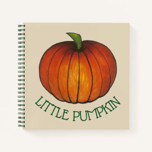 Little Pumpkin Orange Green Fall New Baby Notizblock