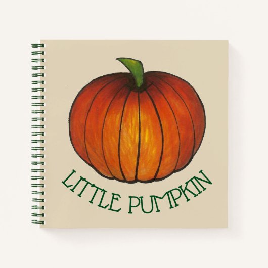 Little Pumpkin Orange Green Fall New Baby Notizblock (Vorderseite)