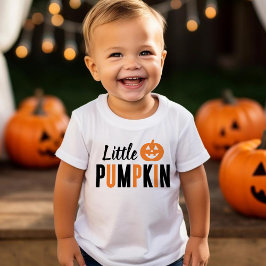 Little Pumpkin Orange und Black Modern Halloween Baby T-shirt