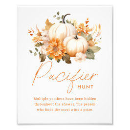 Little Pumpkin Pacifier Hunt Baby Shower Sign Fotodruck