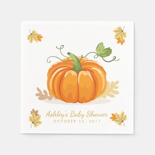 Little Pumpkin Paper Napkin Fall Babydusche Verlas Serviette (Vorderseite)