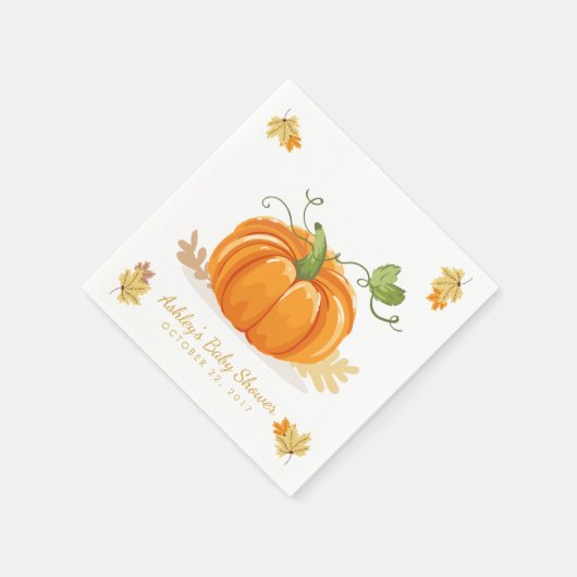 Little Pumpkin Paper Napkin Fall Babydusche Verlas Serviette (Ecke)