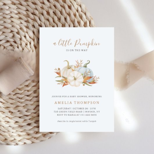 Little Pumpkin Pastel Neutral Baby Dusche Einladung