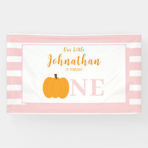 Little Pumpkin Pastel Pink Erster Geburtstag Banner