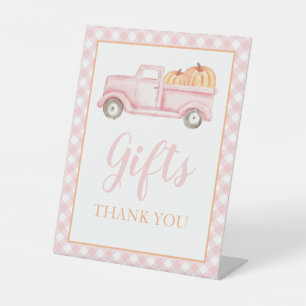 Little Pumpkin Pastel Pink Truck Geschenke Sockelschild