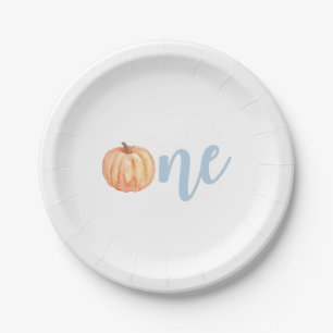Little Pumpkin Pastellblau erster Geburtstag Pappteller