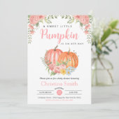 Little Pumpkin Pink Baby Girl Duschvorrichtung Einladung (Stehend Vorderseite)