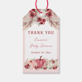 Little Pumpkin Pink Baby Shower Marsala Tags Geschenkanhänger