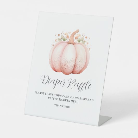 Little Pumpkin Pink Babydusche Windelwanne Raffle Sockelschild (Vorderseite)