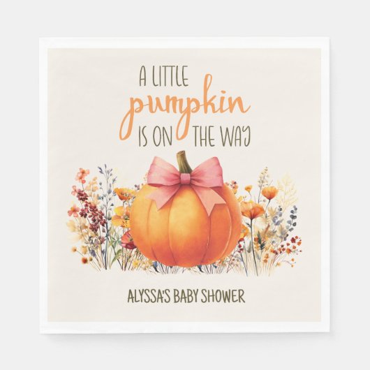 Little Pumpkin Pink Bow Baby Girl Dusche Serviette (Vorderseite)