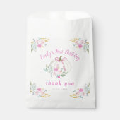 Little Pumpkin Pink Bow Erster Geburtstag Geschenktütchen (Vorderseite)