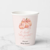 Little Pumpkin Pink Bow Girl Babydusche Pappbecher (Rückseite)