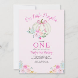 Little Pumpkin Pink Bow Girls zum ersten Geburtsta Einladung