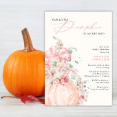 Little Pumpkin Pink Bug Herbst Babydusche Einladung