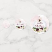 Little Pumpkin Pink Burgundy Gold Baby Dusche Konfetti (Rückseiten)