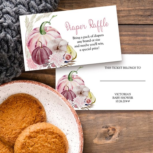 Little Pumpkin Pink Diaper Raffle Umschließkarte Begleitkarte