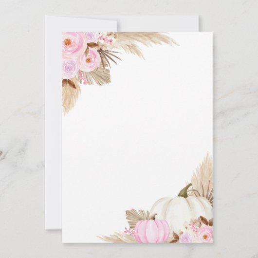 Little Pumpkin Pink Erster Geburtstag Einladung (Rückseite)